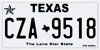 TX license plate CZA9518