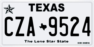 TX license plate CZA9524