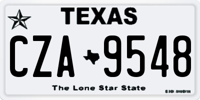 TX license plate CZA9548