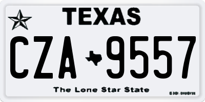 TX license plate CZA9557