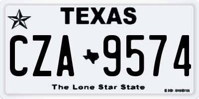TX license plate CZA9574