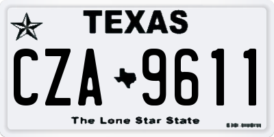 TX license plate CZA9611