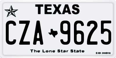 TX license plate CZA9625