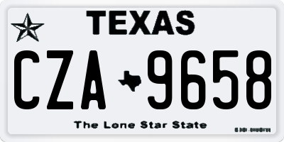 TX license plate CZA9658
