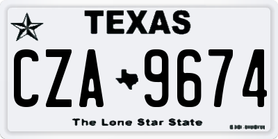 TX license plate CZA9674