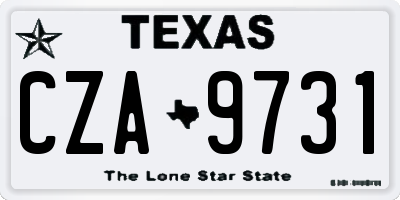 TX license plate CZA9731