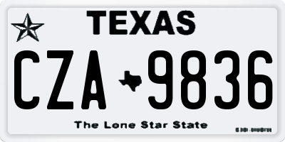 TX license plate CZA9836