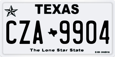 TX license plate CZA9904