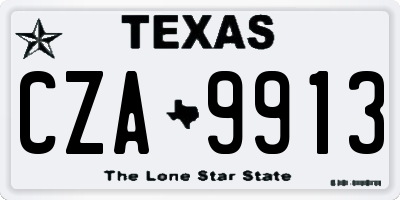 TX license plate CZA9913