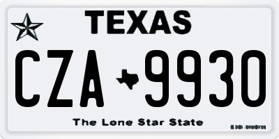 TX license plate CZA9930