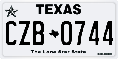 TX license plate CZB0744