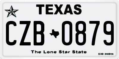TX license plate CZB0879