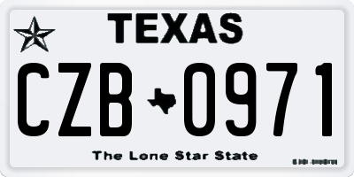 TX license plate CZB0971