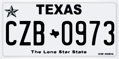 TX license plate CZB0973