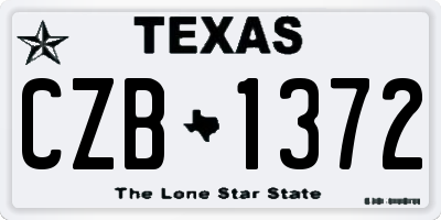 TX license plate CZB1372