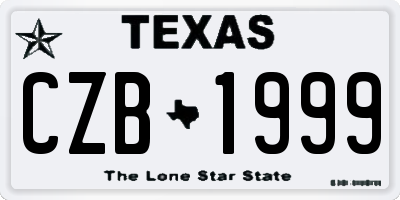 TX license plate CZB1999