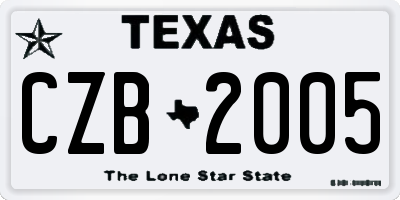TX license plate CZB2005