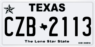 TX license plate CZB2113