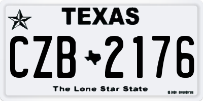 TX license plate CZB2176