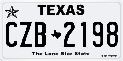 TX license plate CZB2198