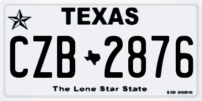 TX license plate CZB2876