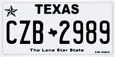 TX license plate CZB2989