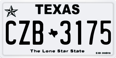 TX license plate CZB3175