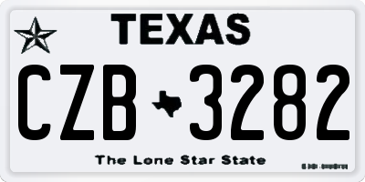 TX license plate CZB3282
