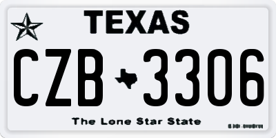TX license plate CZB3306
