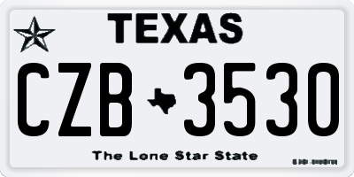 TX license plate CZB3530