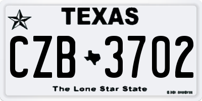 TX license plate CZB3702