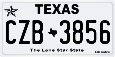 TX license plate CZB3856