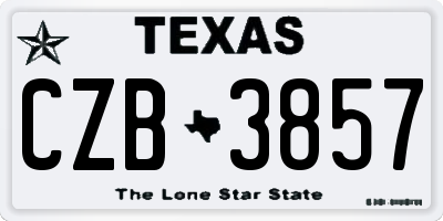 TX license plate CZB3857