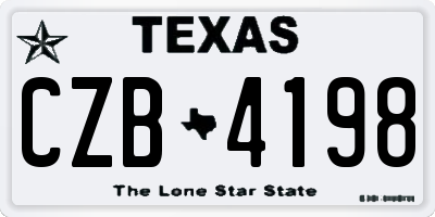 TX license plate CZB4198
