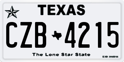 TX license plate CZB4215
