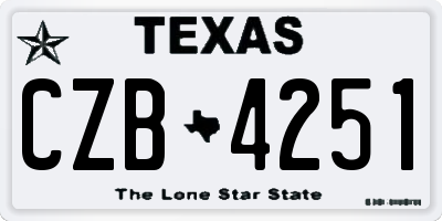 TX license plate CZB4251