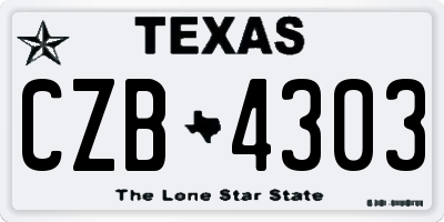 TX license plate CZB4303