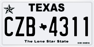 TX license plate CZB4311