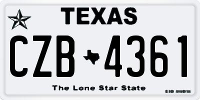 TX license plate CZB4361