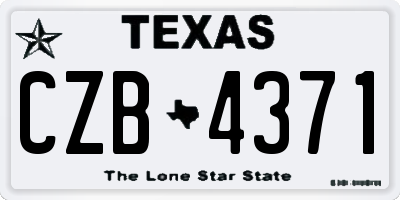 TX license plate CZB4371
