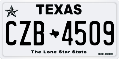 TX license plate CZB4509