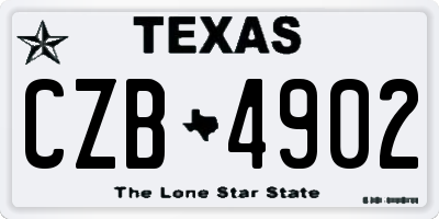 TX license plate CZB4902