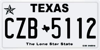 TX license plate CZB5112