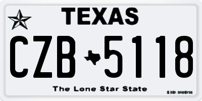 TX license plate CZB5118
