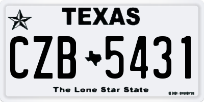 TX license plate CZB5431