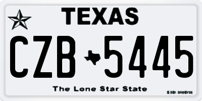 TX license plate CZB5445