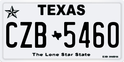 TX license plate CZB5460