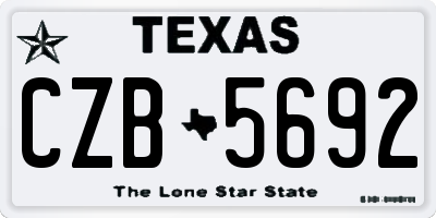 TX license plate CZB5692