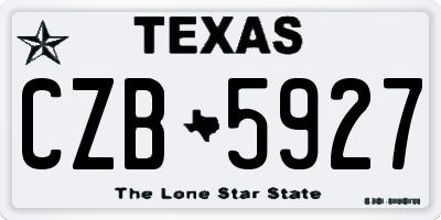 TX license plate CZB5927