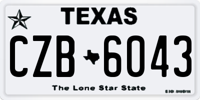 TX license plate CZB6043